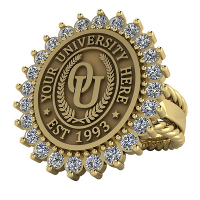 Serku Oval | Rope Edge Band Custom Collage Ring