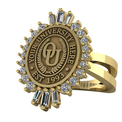 Seren Oval | Knife Edge Band Custom Collage Ring