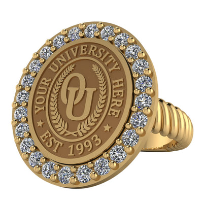 Circum Oval | Rope Core Band Custom Collage Ring