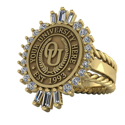 Seren Oval | Rope Edge Band Custom Collage Ring