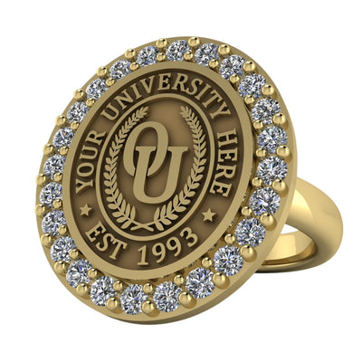 Circum Oval | Classic Dome Band Custom Collage Ring